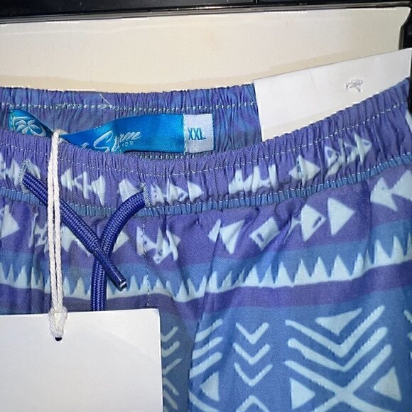 NWT QUITE STORM SURF SHOP MEN'S VOLLEY SWIM SHORTS - XXL - BLUE TRBAL PRINT - Picture 5 of 7